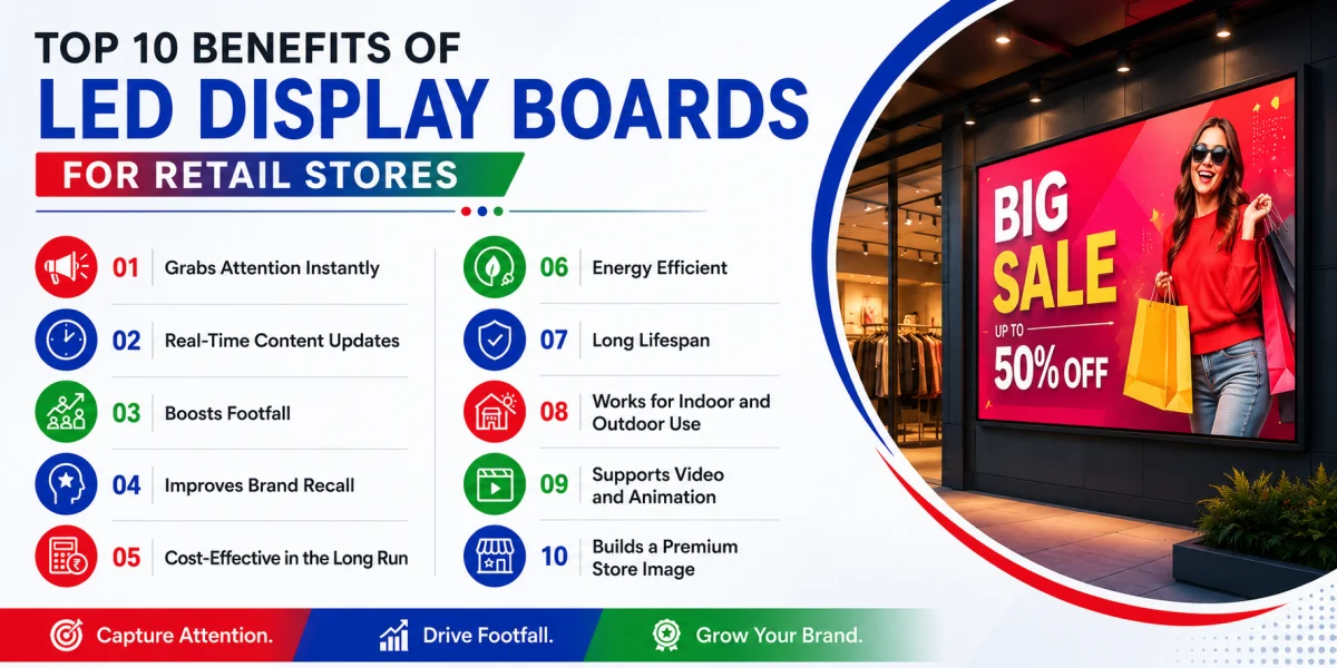 Top 10 Benefits of LED Display Boards for Retail Stores
